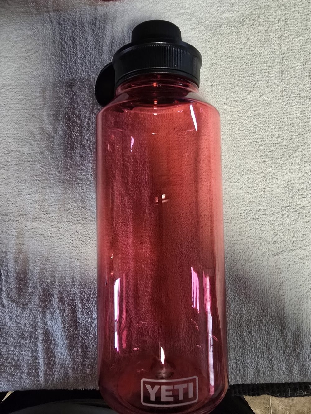 Yeti Pink Tinted Clear Bottle with Black Lid 50oz